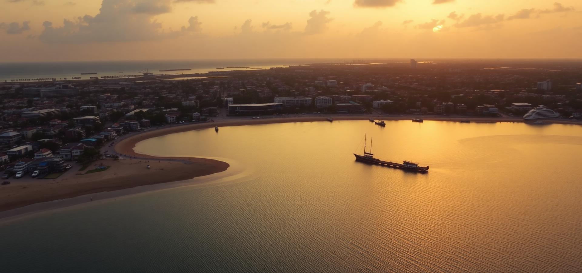 Lagune d'Abidjan au coucher du soleil
